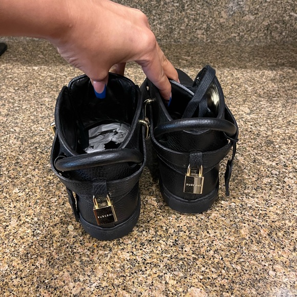 Buscemi Men's 100mm High-Top Leather Sneakers with Padlock - Picture 6 of 12